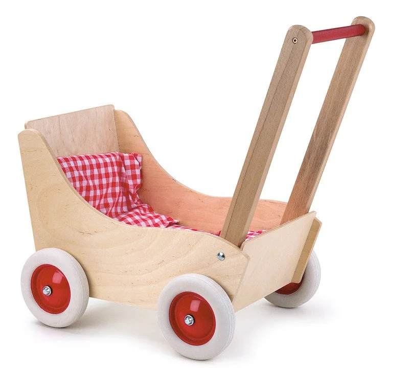 Beechwood Pram + Red Gingham Bedding