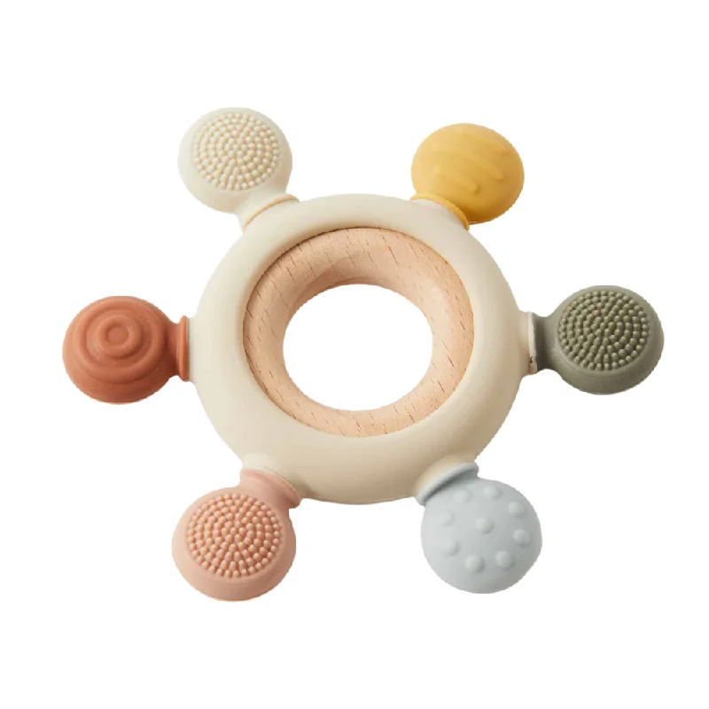 Emery Silicone + Wood Sensory Teether