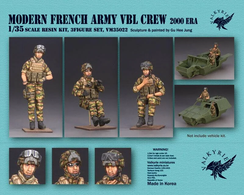 1/35 Scale resin model kit Modern French Army VBL Crew - 2000 Era (3 Figures)