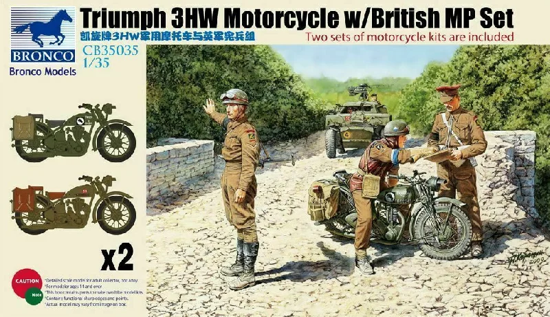 1/35 Scale Triumph 3HW Motorcycle with MP Figure Set