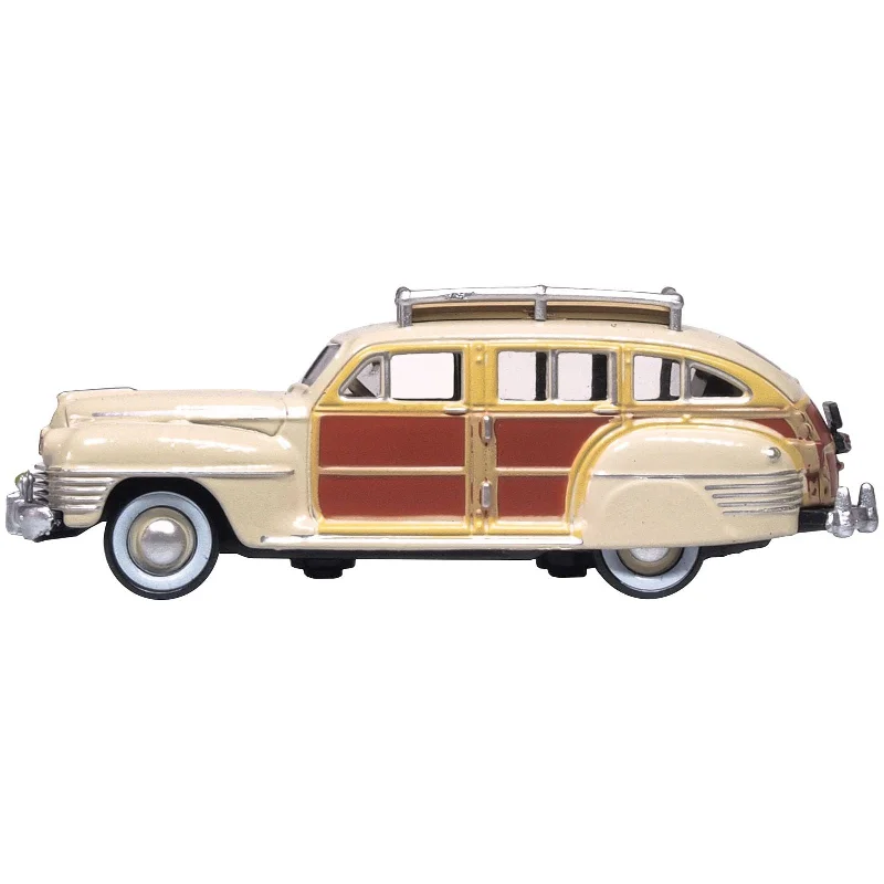 1942 Chrysler Town & Country Woody Wagon Catalina Tan with Wood Panels and Roof Rack 1/87 (HO) Scale Diecast Model Car by Oxford Diecast 1942 Chrysler Town & Country Woody Wagon Catalina Tan with Wood Panels and Roof Rack 1/87 (HO) Scale Diecast Model Car by Oxford Diecast