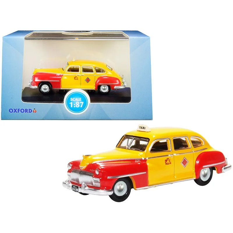 1946-1948 DeSoto Suburban Yellow and Red "San Francisco Taxi" "The Godfather" Movie 1/87 (HO) Scale Diecast Model Car by Oxford Diecast 1946-1948 DeSoto Suburban Yellow and Red "San Francisco Taxi" "The Godfather" Movie 1/87 (HO) Scale Diecast Model Car by Oxford Diecast