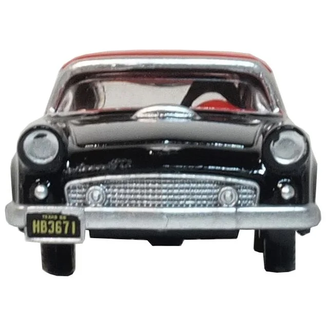 1956 Ford Thunderbird Raven Black with Fiesta Red Top 1/87 (HO) Scale Diecast Model Car by Oxford Diecast 1956 Ford Thunderbird Raven Black with Fiesta Red Top 1/87 (HO) Scale Diecast Model Car by Oxford Diecast