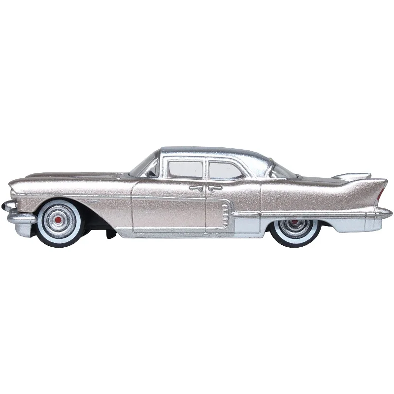1957 Cadillac Eldorado Brougham Sandalwood Beige Metallic with Silver Top 1/87 (HO) Scale Diecast Model Car by Oxford Diecast 1957 Cadillac Eldorado Brougham Sandalwood Beige Metallic with Silver Top 1/87 (HO) Scale Diecast Model Car by Oxford Diecast