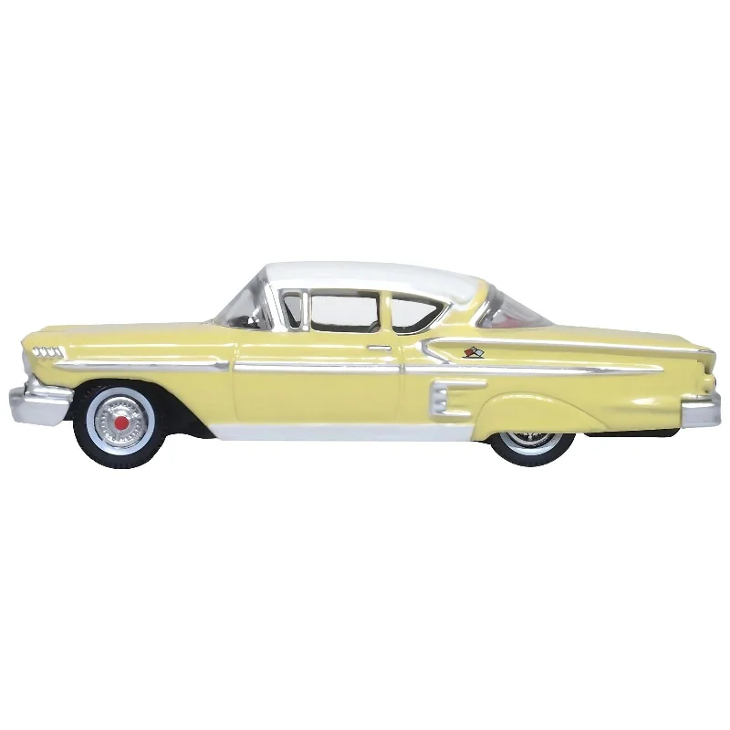 1958 Chevrolet Impala Sport Colonial Cream with Snowcrest White Top 1/87 (HO) Scale Diecast Model Car by Oxford Diecast 1958 Chevrolet Impala Sport Colonial Cream with Snowcrest White Top 1/87 (HO) Scale Diecast Model Car by Oxford Diecast