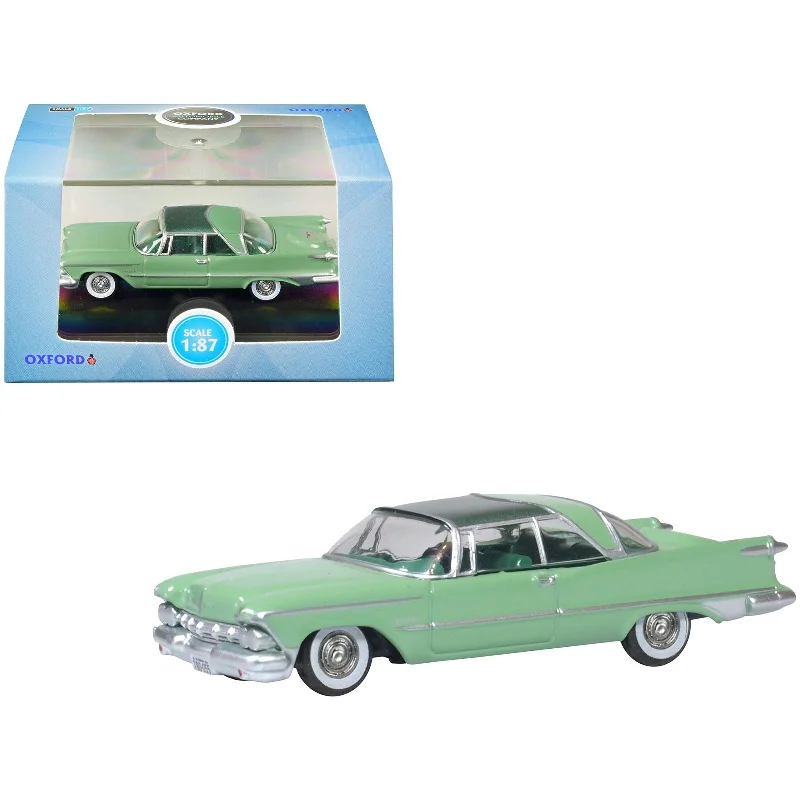 1959 Chrysler Imperial Crown 2 Door Hardtop Highland Green and Ballad Green 1/87 (HO) Scale Diecast Model Car by Oxford Diecast 1959 Chrysler Imperial Crown 2 Door Hardtop Highland Green and Ballad Green 1/87 (HO) Scale Diecast Model Car by Oxford Diecast