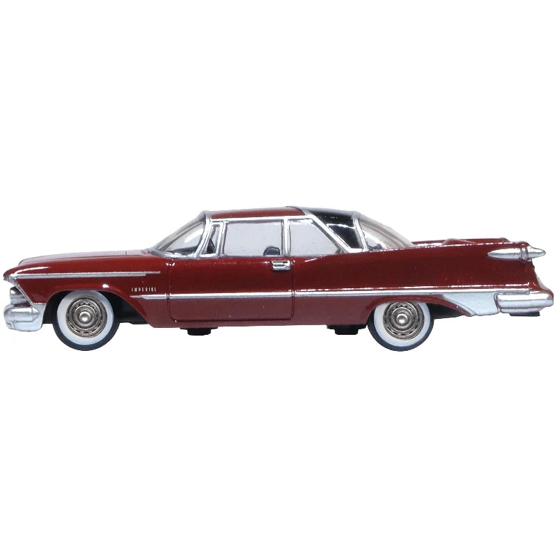 1959 Chrysler Imperial Crown 2 Door Hardtop Radiant Red with Black Top 1/87 (HO) Scale Diecast Model Car by Oxford Diecast 1959 Chrysler Imperial Crown 2 Door Hardtop Radiant Red with Black Top 1/87 (HO) Scale Diecast Model Car by Oxford Diecast