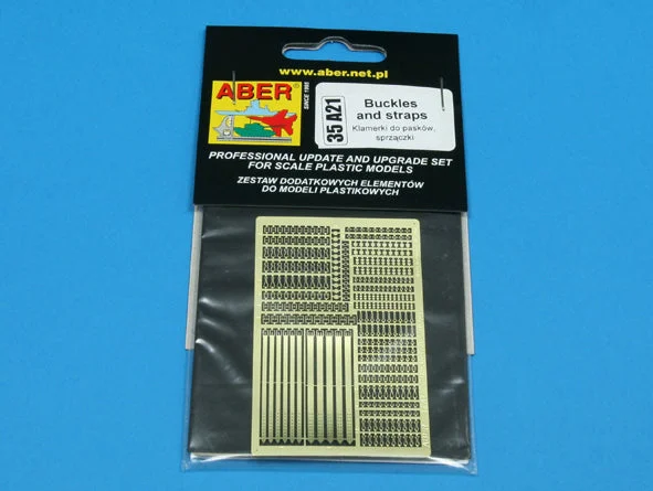 ABER 1/35 scale assorted belt buckles and straps Figure detailing sets (etched)
