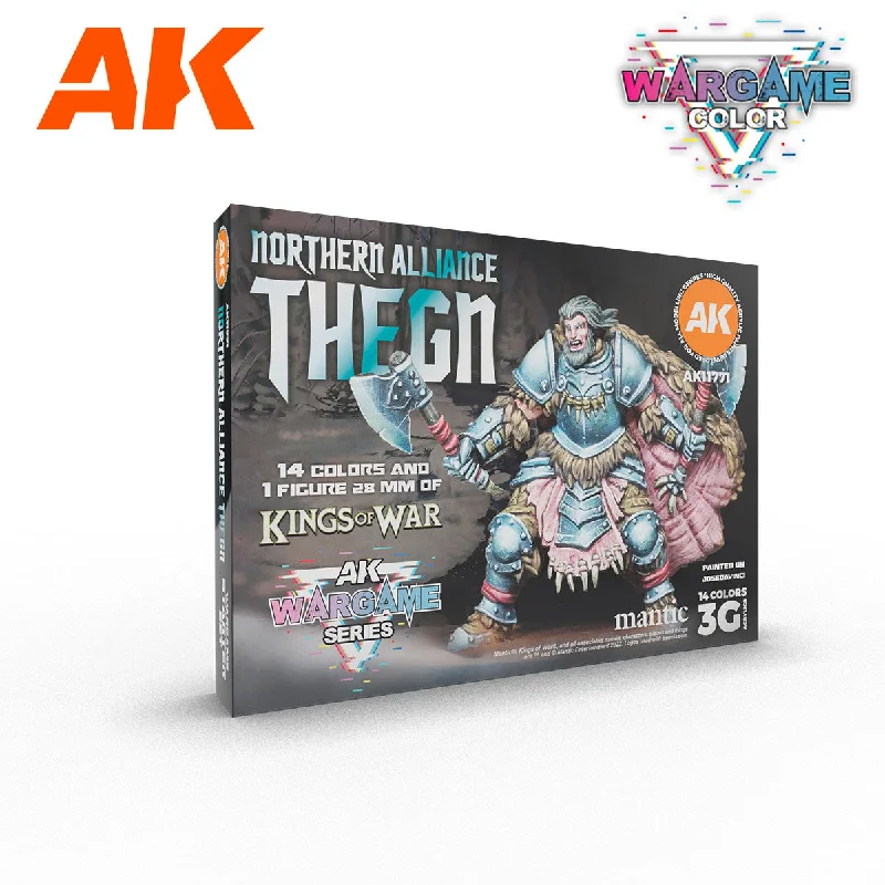 AK Interactive NORTHERN ALLIANCE THEGN WARGAME STARTER SET 14 COLORS & 1 FIGURE
