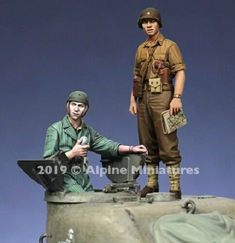 Alpine 1/35 scale resin figure WW2 US Tank Commander Set (2 fig)
