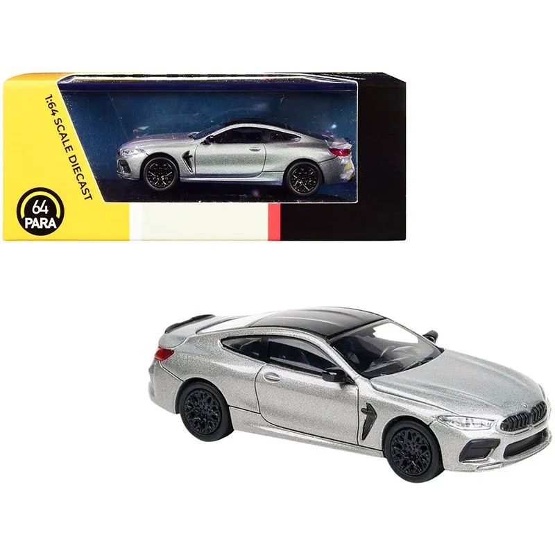 BMW M8 Coupe Donington Gray Metallic with Black Top 1/64 Diecast Model Car by Paragon BMW M8 Coupe Donington Gray Metallic with Black Top 1/64 Diecast Model Car by Paragon