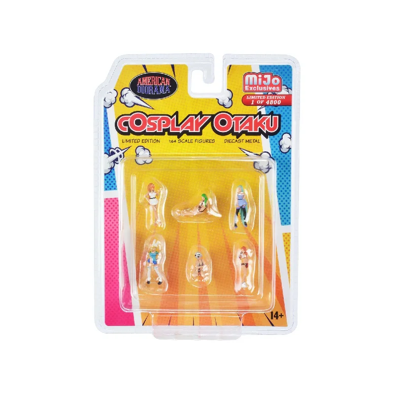 "Cosplay Otaku" 6 piece Diecast Figure Set Limited Edition to 4800 pieces Worldwide for 1/64 Scale Models by American Diorama "Cosplay Otaku" 6 piece Diecast Figure Set Limited Edition to 4800 pieces Worldwide for 1/64 Scale Models by American Diorama