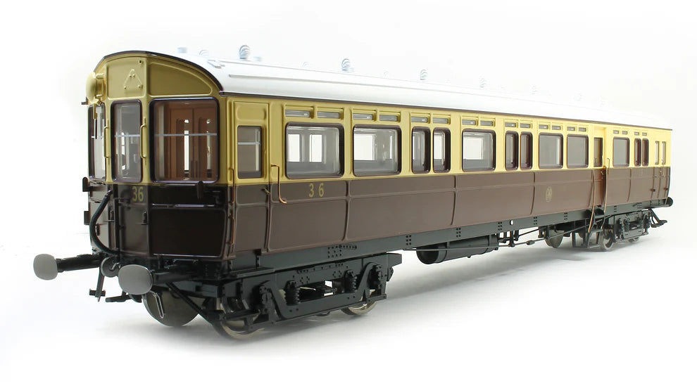 Dapol 7P-004-012 O Gauge Autocoach GWR Shirtbutton 36 Chocolate/Cream