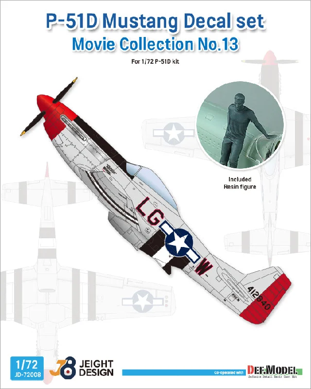 DEF Models 1/72 P-51D Mustang Decal set w/ 1 figure  Movie Collection No.13 - Maverick (for Tamiya, Etc kit)