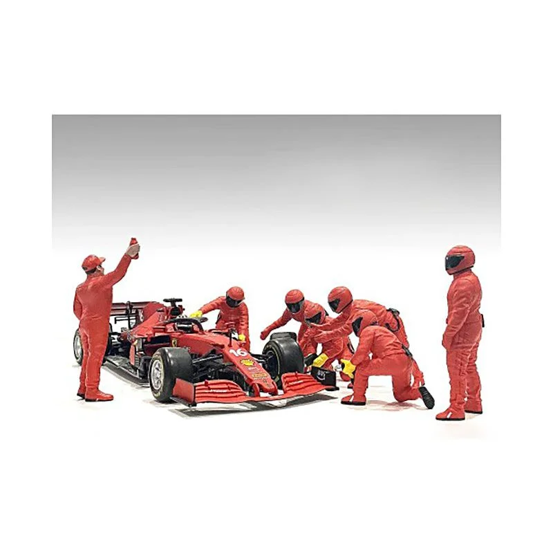 Formula One F1 Pit Crew 7 Figure Set Team Red Release III for 1/43 Scale Models by American Diorama Formula One F1 Pit Crew 7 Figure Set Team Red Release III for 1/43 Scale Models by American Diorama