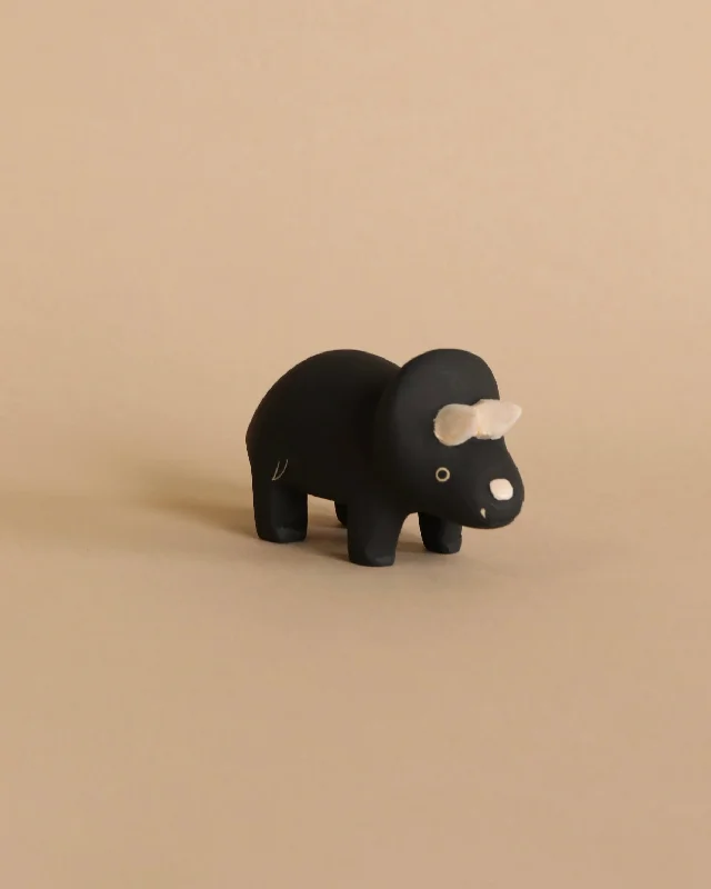 Handmade Tiny Wooden Dinosaurs - Triceratops