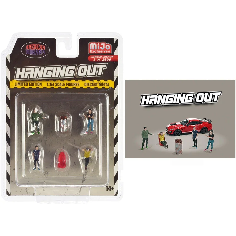 "Hanging Out" 6 piece Diecast Figure Set (4 Figures 1 Seat 1 Barrel) Limited Edition to 3600 pieces Worldwide 1/64 Scale Models by American Diorama