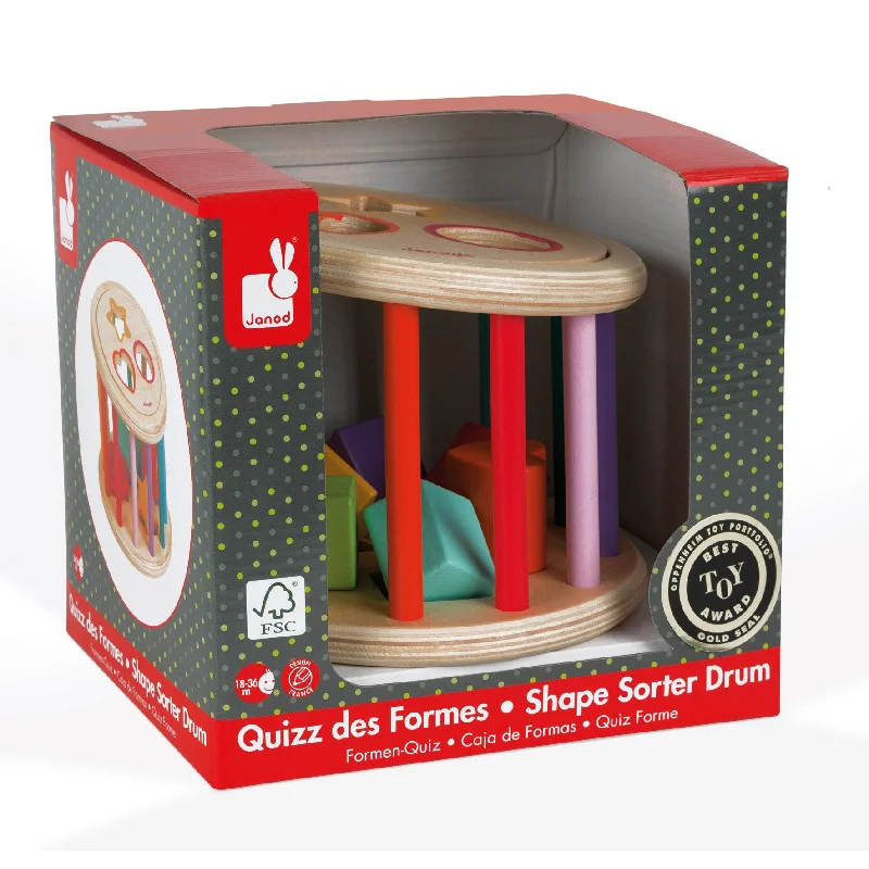 Janod Wood Shape Sorter Drum