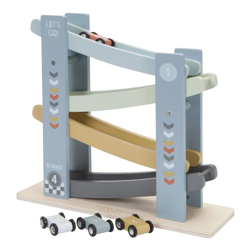 Little Dutch Wooden Ramp Racer Cars - Blue
