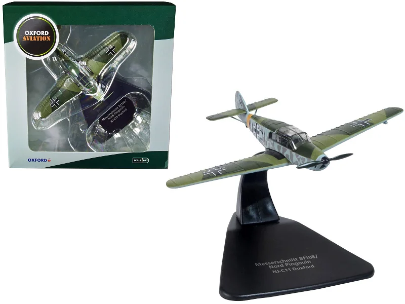Messerschmitt Bf 108/Nord Pingouin War Plane NJ-C11 Duxford "Oxford Aviation" Series 1/72 Diecast Model Airplane by Oxford Diecast Messerschmitt Bf 108/Nord Pingouin War Plane NJ-C11 Duxford "Oxford Aviation" Series 1/72 Diecast Model Airplane by Oxford Diecast