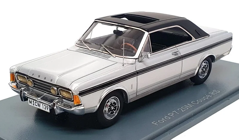 Neo 1/43 Scale Resin NEO43139 - Ford P7 20M Coupe - Silver/Black