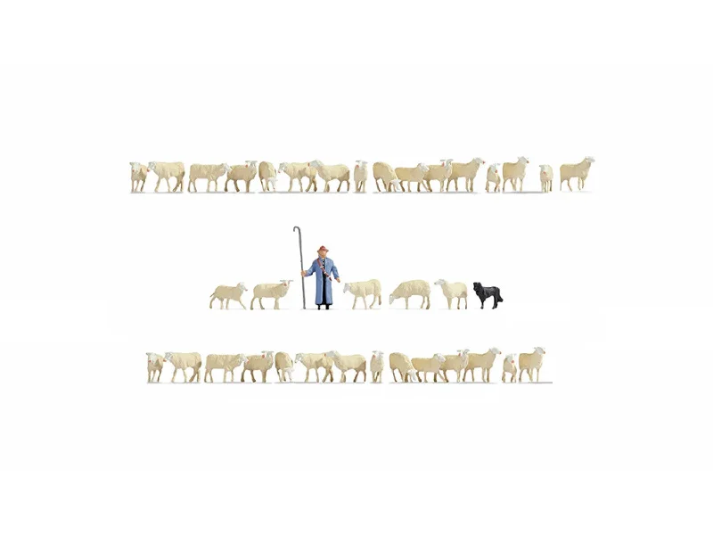 Noch 16162 HO/OO Gauge Sheep & Shepherd XL Figure Set
