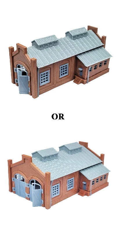 Outland Models Railroad Layout Locomotive Shed/Engine House (1/2 Stall)  Z Scale