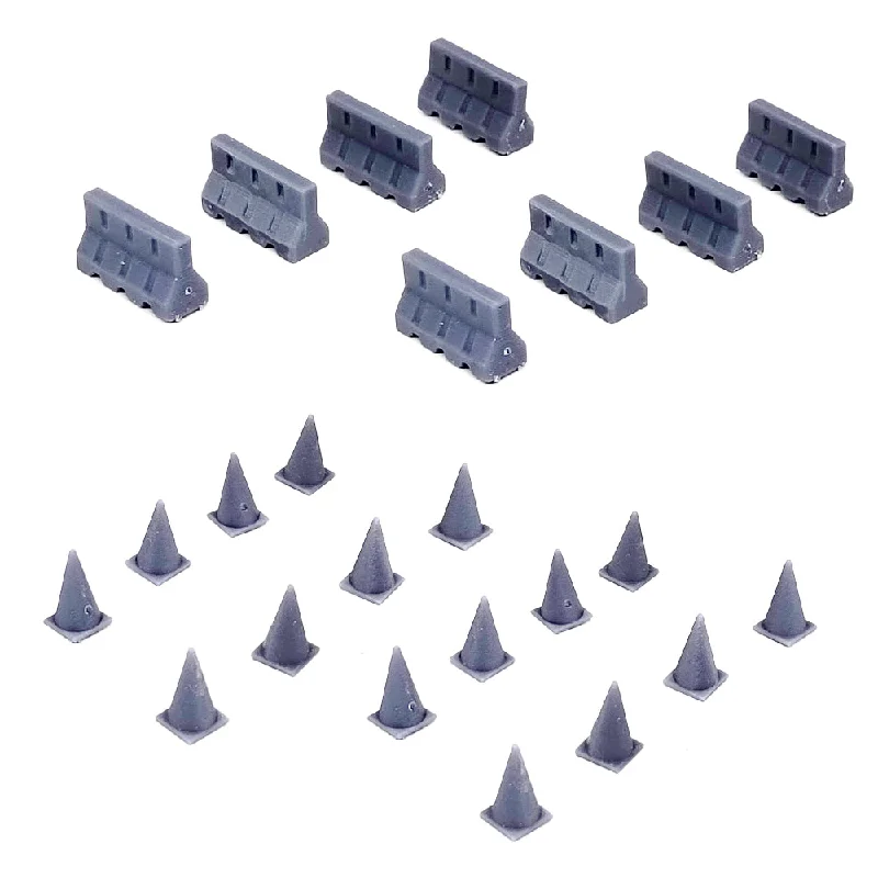Outland Models Scenery Miniature Road Block & Cone Set 1:64 S Scale