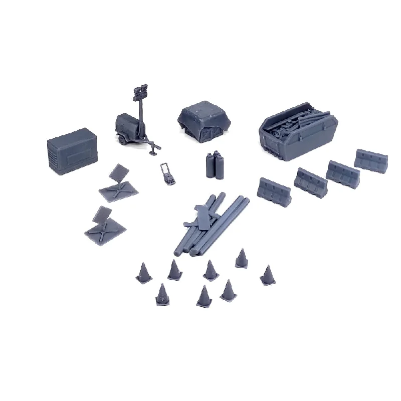 Outland Models Scenery Miniature Road Work Site Accessory Set 1:64 S Scale