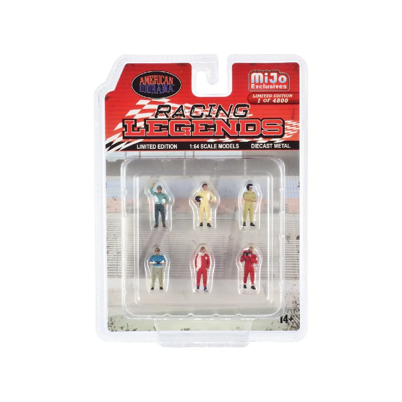 "Racing Legends" 6 piece Diecast Set (6 Driver Figures) Limited Edition to 4800 pieces Worldwide 1/64 Scale Models by American Diorama "Racing Legends" 6 piece Diecast Set (6 Driver Figures) Limited Edition to 4800 pieces Worldwide 1/64 Scale Models by American Diorama