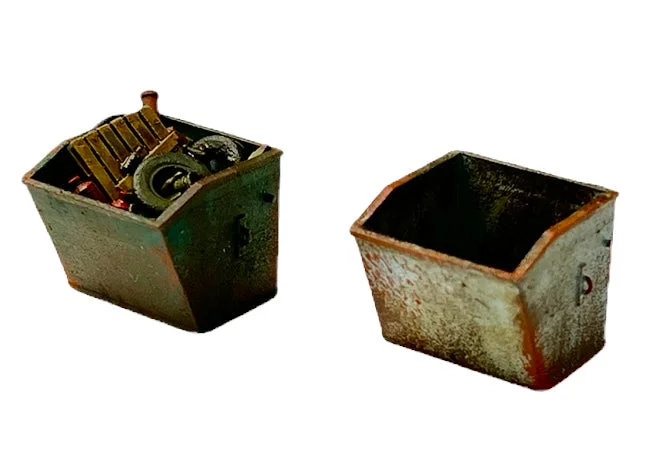 Vintage Dumpsters (2)  - Resin Detail Part HO Scale