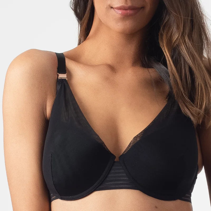 AMBITION PLUNGE BLACK CONTOUR NURSING BRA - FLEXI UNDERWIRE