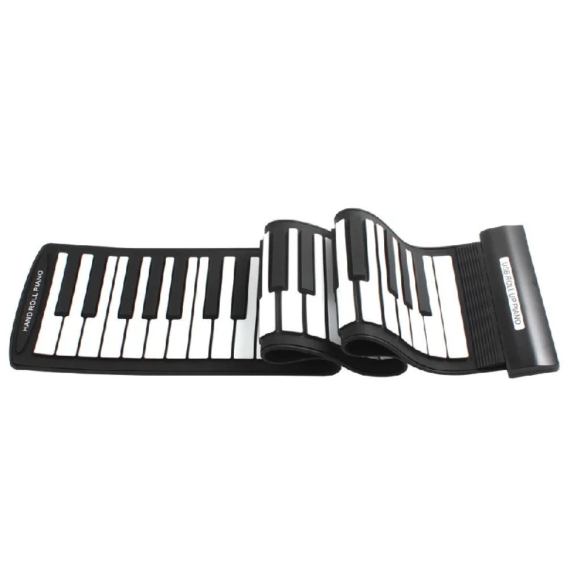 Black+White Flexible 61Keys Professional MIDI Keyboard Electronic Roll Up Piano for Children Black+White Flexible 61Keys Professional MIDI Keyboard Electronic Roll Up Piano for Children