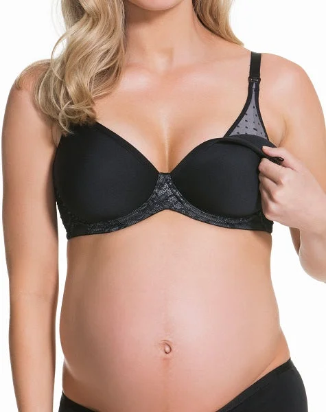 Cake Waffles Black Spacer Nursing Contour Bra 24-1030-06