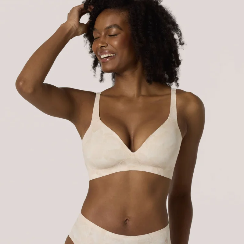 Evelyn & Bobbie Starlette Plunge Bra in Champagne Ginkgo