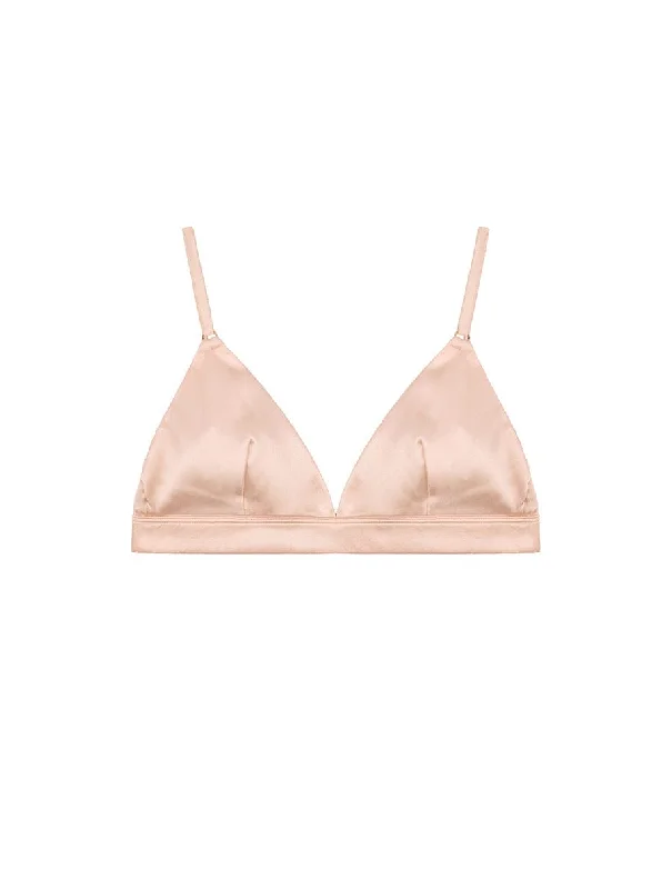 Fleur Du Jour Blush Silk Triangle Bra