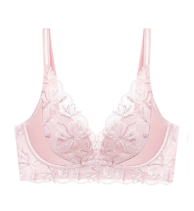 French Romance Non-Wired Push Up Deep V Bra