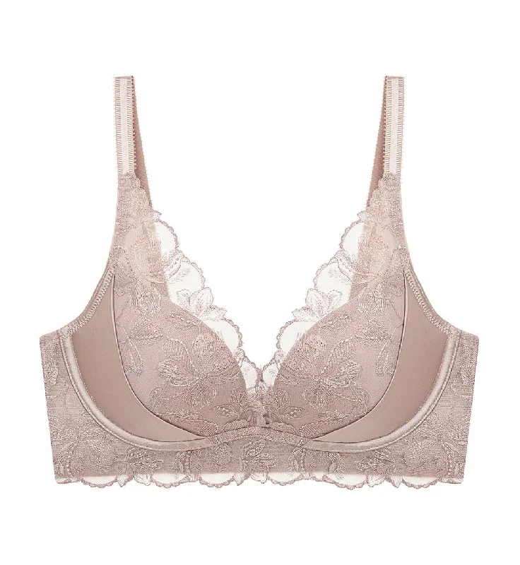 French Romance Non-Wired Push Up Deep V Bra