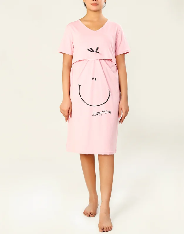 Losha Made For Moms feeding night shirt-PINK