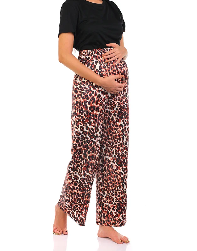 LOSHA MOMMY MATERNITY STRAIGHT LEG PANTS- LEOPARD