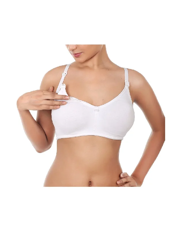 LOSHA DOUBLE LAYERED WIRE-FREE NURSING BRA-WHITE