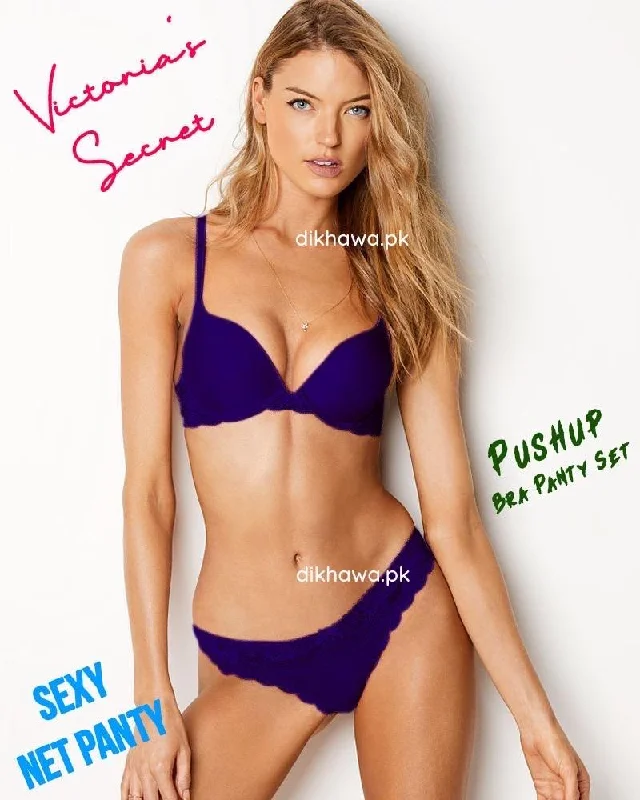 Victoria's Secret - Pushup Soft Padded Bra Panty Set - Plain Bra