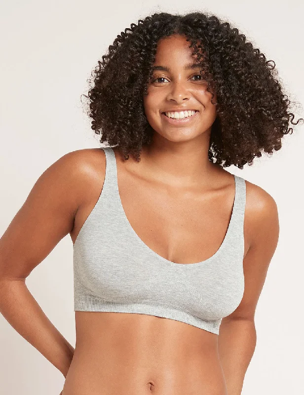 Shaper Crop Bra - Light Grey Marl