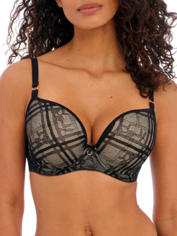 Fatale Moulded Plunge T-Shirt Bra - Noir