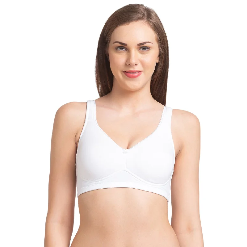 Rose - Non Padded Solid Minimizer Bra White