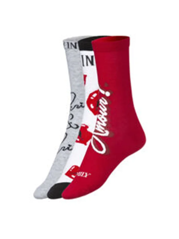 Women's 3 Pairs Printed Christmas Socks,Multi