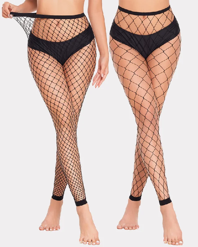 Fishnet Stockings Footless High Waist Tights Pantyhose