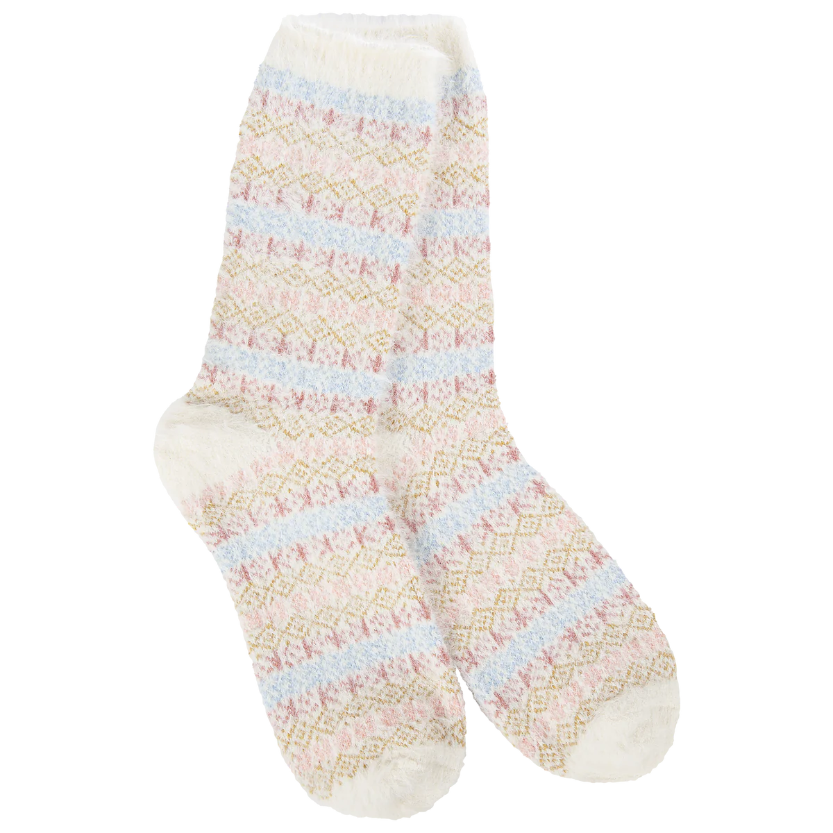 World's Softest Socks + Holiday Feather Multi Stripe Crew