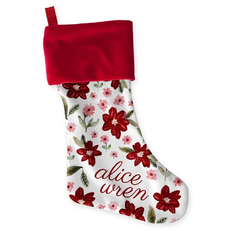 Personalized Stocking | Christmas Floral