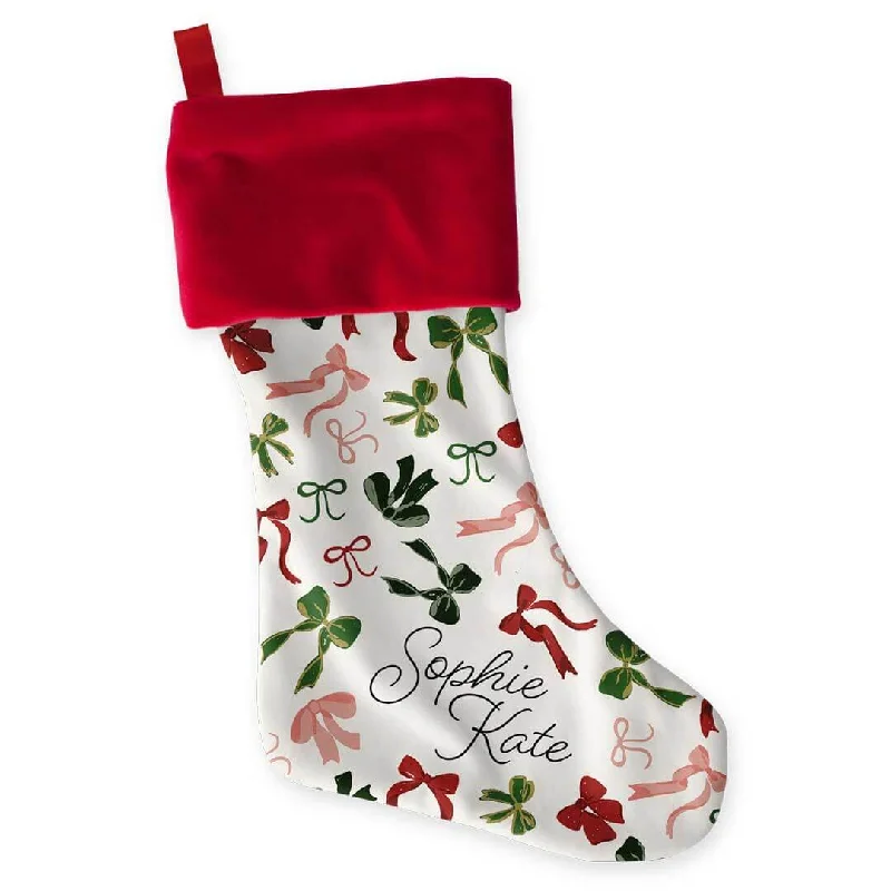 Personalized Stocking | Mistletoe Bows